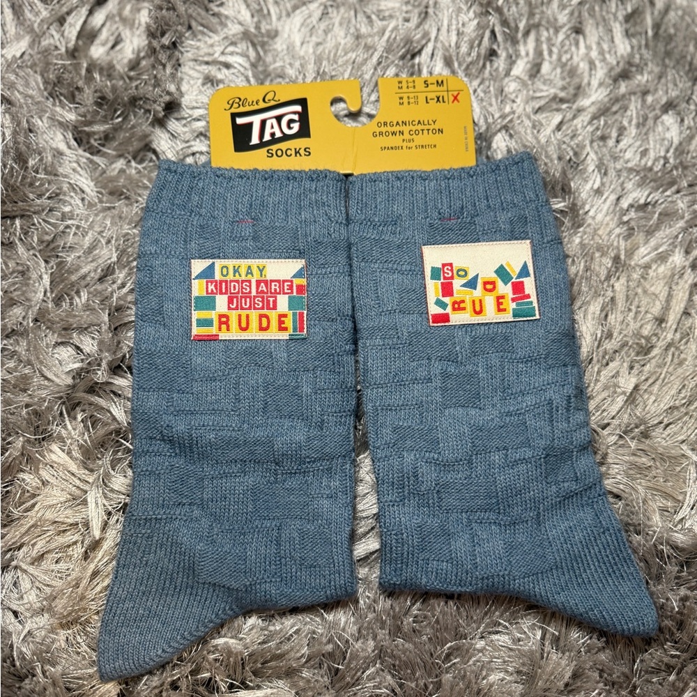 Blue Q Kids Socks - Cute Blue Design